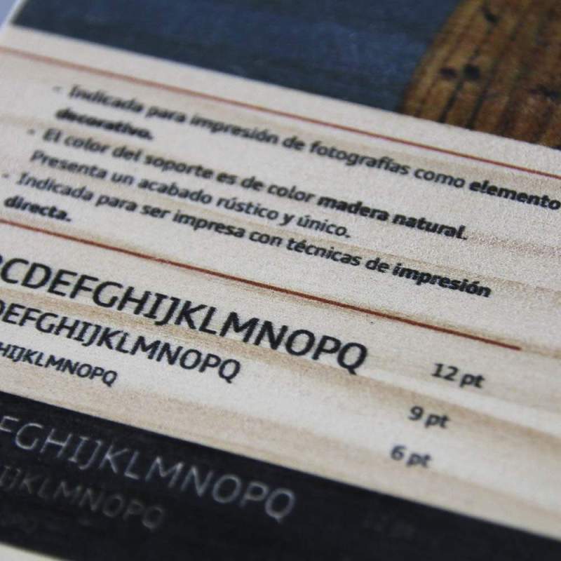Impresión en madera de pino detalle 2