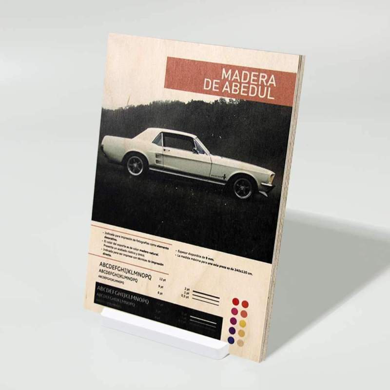 impresión digital en madera de abedul