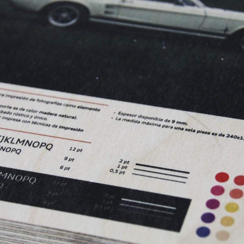 Impresión digital en madera de abedul detalle 2